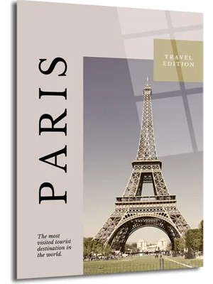GLAZELLA Paris Eyfel Kulesi Seyahat Temalı Modern Cam Tablo