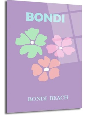 GLAZELLA Bondi Beach Yaz Esintisi Minimalist Çiçekli Cam Tablo