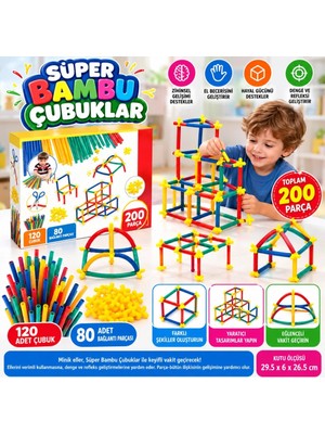 Uravas Store Bambu Çubuk Seti 200 Parça Pratik Kullanım
