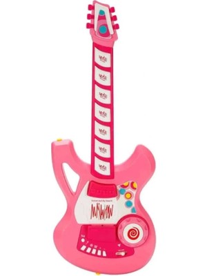 Uravas Store Fonksiyonel Askılı Pembe Gitar 1 Adet Sesli