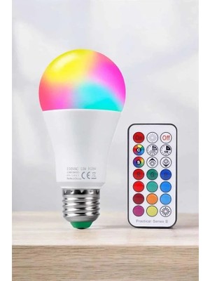 Uravas Store Urprime Renk Değiştirebilen Rgb Işıklı LED Ampul A+Enerji 10 Watt LED Işık
