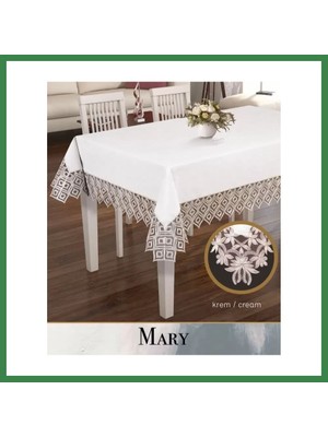 Bezos Keten Masa Örtüsü Tablecloth 155X220 cm Yemek Masası Örtüsü Maria Model Kapiçino BEZOS16