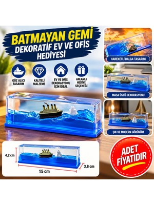 Uravas Store Urprime Batmayan Gemi Hediyelik Dekoratif Ev ve Ofis Hediyesi Özel Aşk Gemisi (Adet Fiyatıdır)