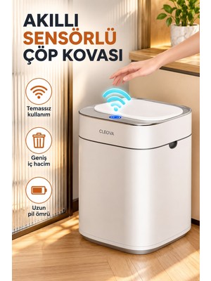 Cleova Akıllı Sensörlü Çöp Kovası