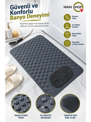 MAİN SHOP 2 Adet Banyo ve Duş Kaydırmazı Duşa Kabin Küvet Içi Vantuzlu Banyo Paspası 36X69,5 cm M-162