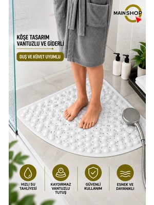 MAİN SHOP Vantuzlu Banyo Paspası & Kaydırmaz Zemin Duşakabin Paspası 54X54 cm M-163