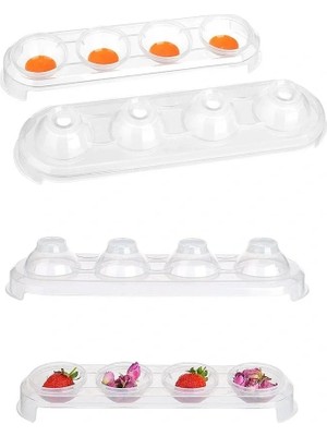 Uravas Store Urprime Silikon Tabanlı 4 Bölmeli Şeffaf Buz Kalıbı Yuvarlak Buzluk