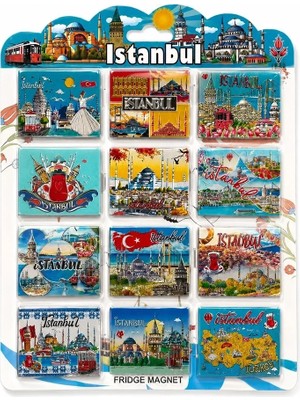 Uravas Store Urprime Istanbul Temalı Silikon Buzdolapı Süsü Magnet 12'li Set TCX5806