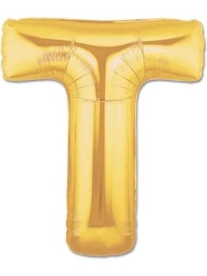 Uravas Store Urprime Urprime® T Harf Folyo Balon Altın Renk 40 Inç