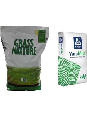 6'li Karışım Çim Tohumu - 10 kg + Çim Gübresi - 10 kg
