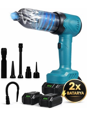 Tr Çift Bataryalı Kablosuz El Süpürgesi 16 Kpa Güçlü Emiş, Yıkanabilir Hepa Filtre, 180° D