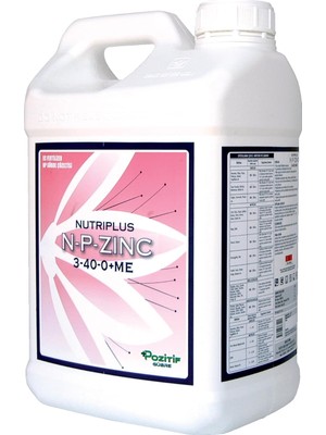 Tr Nutrıplus N-P Zinc 3-40-0 Azot Fosforlu Çinko Içerikli Sıvı Gübre Çiçeklendirici 10 Litre
