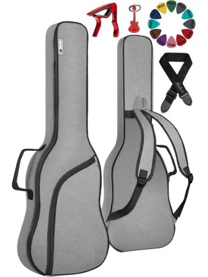 Tr CS-41PAK Akustik Gitar Çantası Soft Case Kılıf Gigbag (Askı Capo Pena Dahil)