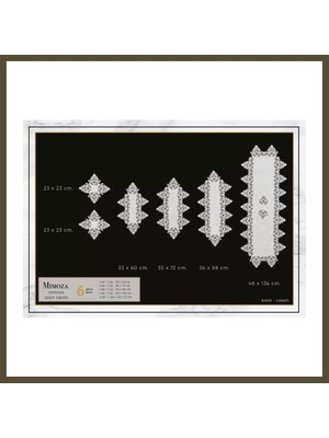 Northcity Salon Takımı Çeyizlik Mimoza Model Krem 5 Parça Dantel Runner Seti Bx