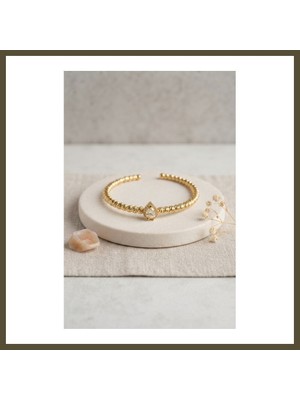 Northcity Gold Renk Dorika Model Damla Zirkon Taşlı Kadın Bileklik Bx