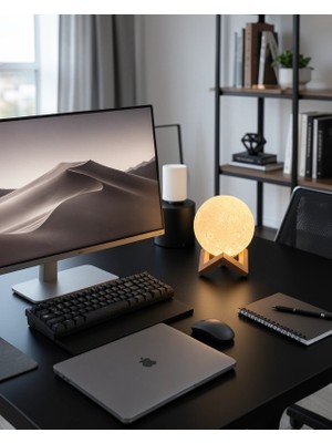 Midas Toptan Dekoratif Gece Lambası 3D Ay Dokulu USB Şarjlı Uczzayışığılamba-2