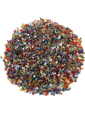 Mythriva 100 Gram 3 mm Karışık Saydam ve Opak Boncuklar, Yaratıcı Projeler Için