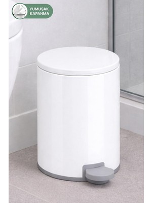 Str Store Cigo 3 Lt Banyo Mutfak Ofis Çelik Çöp Kovası - Beyaz