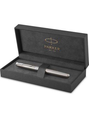 Str Store Sonnet Paslanmaz Çelik Krom Tasarımlı Roller Kalem, Ince Uç, Siyah Mürekkep