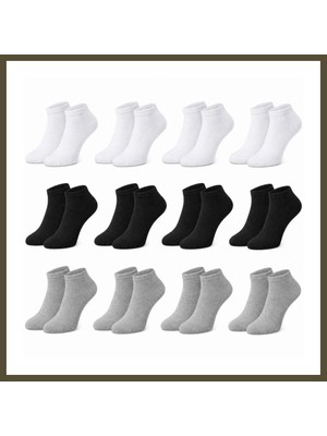 Northcity Erkek Bambu Patik Çorap 12'li Paket, Siyah Beyaz Gri, Nefes Alan Nem Emici Yumuşak Günlük Spor Bilek Çorabı · Beden: 39-44 · Renk: Çok Renkli 12 Li Bx