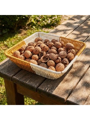 İlkyaz Fashion Ergonomik Çok Amaçlı Yıkanabilir Plastik Rattan Organizer Sepet