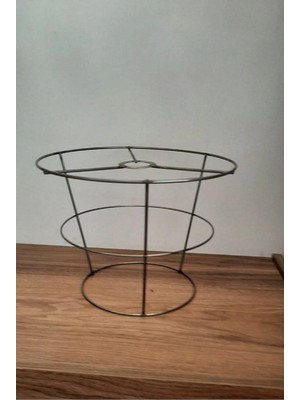 Veramoni Abajur ve Avize Teli 3 Katlı Metal Iskelet 30*25*20 Yükseklik : 21 cm Ham Renk