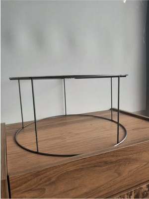 Veramoni Abajur ve Lambader Teli Çemberi 40 cm Çap 20 cm Yükseklik Büyük Boy Ham Renk