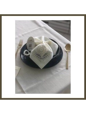 Northcity Sofra Takımı Kartanesi Gardenya Keten Yemek Takımı 160X220 Masa Seti 26 Parça Runner Set Kreme Gold Bx
