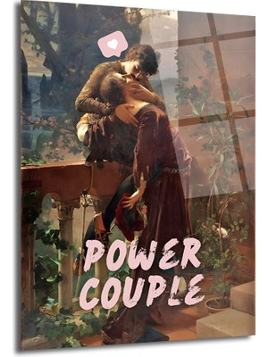 GLAZELLA Aşkın Gücü: Power Couple Temalı Sanatsal Cam Tablo