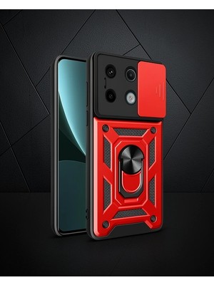 Astraltech Xiaomi Poco X6 Pro Kılıf Pars Lens Yüzüklü Silikon - Kırmızı