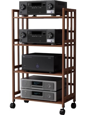 Hifi Stereo Mobilya, 4 Seviyeli Av Multimedya Kulesi, Tekerlekler, Ev Sineması Ses Standı, CD Tutu
