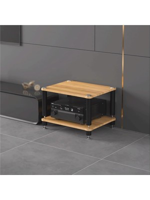 Iki Katlı Hifi Dolap, Doğal Ahşap, Ekstra Geniş, Ev Sineması ve Müzik Sistemleri Için Ideal
