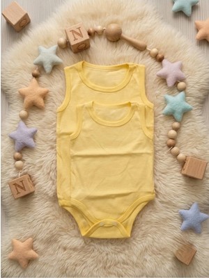 Veramoni 2ADET Bebek Çocuk %100 Organik Pamuk Çıtçıtlı Atlet&body&zıbın