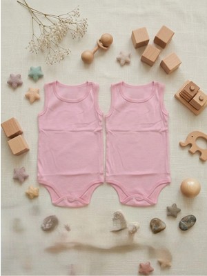 Veramoni 2ADET Bebek Çocuk %100 Organik Pamuk Çıtçıtlı Atlet&body&zıbın