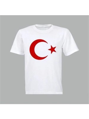 Veramoni Ay Yıldız Türk Bayraklı Tişört,ay Yıldız Baskılı Kısa Kollu Tişört,