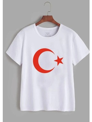 Veramoni Unısex Kısa Kol Çocuk Bayrak Ay Yıldızlı 23 Nisan 29 Ekim 10 Kasım Gösteri Özel