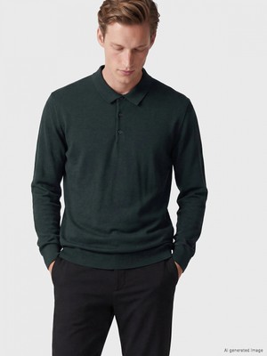 LC Waikiki Southblue Yeşil Polo Yaka Erkek Triko Kazak