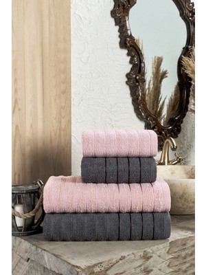 Veramoni Fluffy 4'lü Banyo Havlu Seti Premium