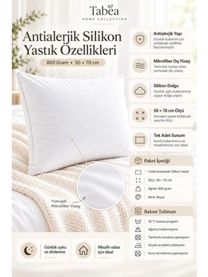 Veramoni Antialerjik Silikon Yastık – 800 Gram, 50 × 70 cm Premium