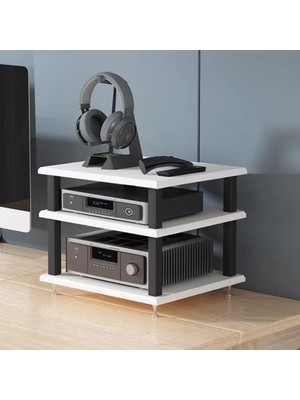 Tr Mobil Hifi Cihaz Tutucu - Stereo Ekipman, Amplifikatörler ve Hoparlörler Için 3 Katmanlı Masa
