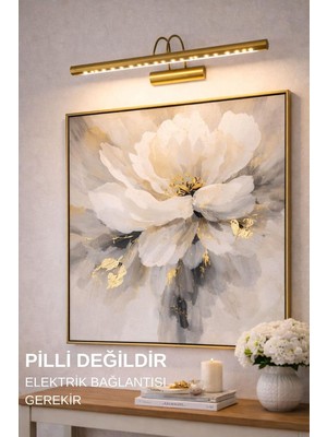 Rafta Gold LED Tablo Aydınlatması, Beyaz Işık, Duvar Tipi Ayna Üstü Dekoratif Aplik