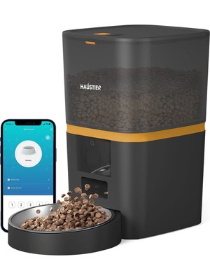 QQ003 Akıllı Otomatik Kedi Mama Kabı, Tuya App-Wifi Uzaktan Kontrol, 6lt Hazne (Siyah)