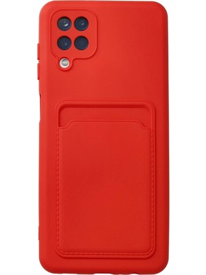 Muratech Newface  Galaxy A12 Kılıf Kelvin Kartvizitli Silikon - Kırmızı