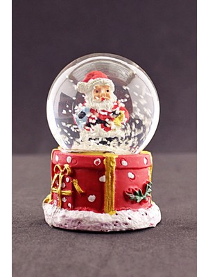 Ls Yılbaşı Hediyesi 2023 Temalı Noel Baba Mini Boy Işıklı Kar Küresi 6,5 cm 1A
