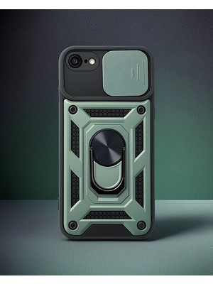 Astraltech iPhone 7 Kılıf - Pars Lens Yüzüklü Silikon - Yeşil