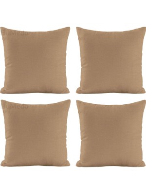 Tr Soho Kumaş Dekoratif Kırlent Yastık Kılıfı - 42 x 42 cm (4, Sütlü Kahve)