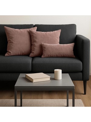 Fabric Design Kadife Serisi Kırlent, Yastık Kılıfı (Deve Tüyü, 50 x 30)
