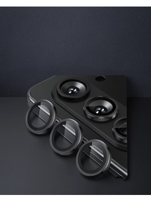 Astraltech Samsung Galaxy Z Fold 5 - Valdez Metal Kamera Lens Koruyucu - Siyah