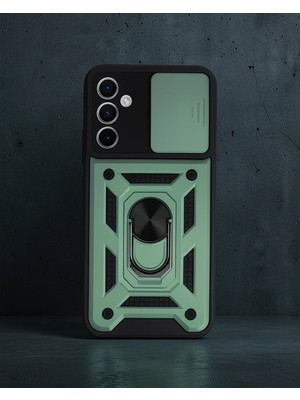 Astraltech Samsung Galaxy A34 5g Kılıf Pars Lens Yüzüklü Silikon - Yeşil