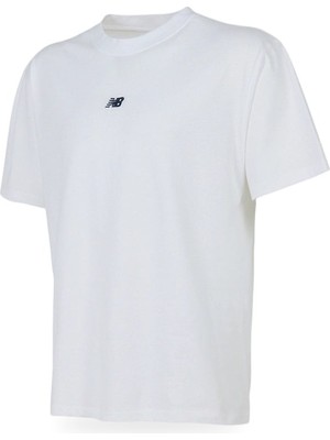 New Balance Lifestyle Erkek Tişört - Beyaz